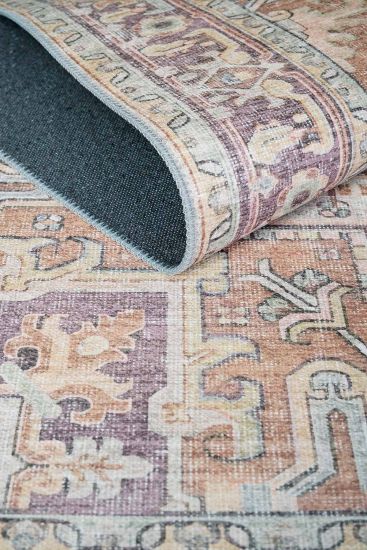 Private85 Beige Patterned Bordered Area Rug