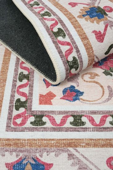 Private85 Multicolour Patterned Bordered Living Room Rug