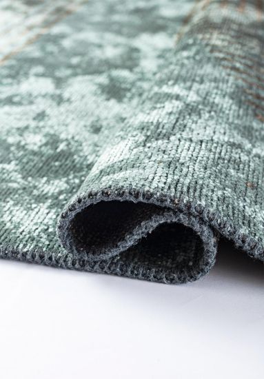 Wicklow Green & Brown Geometric Area Rug