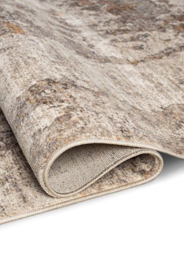Emirgan85 Brown Beige Distressed Bedroom Rug
