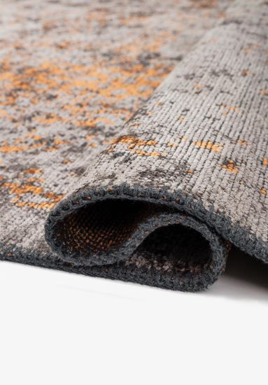 Tweed Grey & Orange Abstract Outdoor Rug