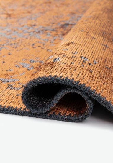 Tweed Orange & Grey Abstract Modern Rug