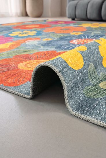 Coloris85 Multicolour Floral Indoor Rug
