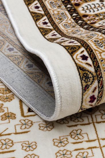 Mihra85 Cream Beige Geometric Patterned Living Room Rug