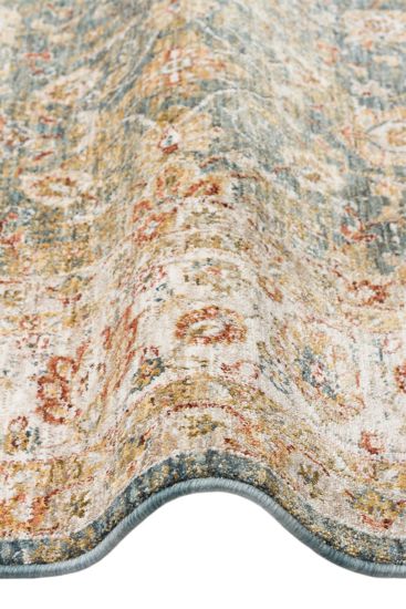 Bergama85 Beige Cream Floral Bordered Indoor Rug