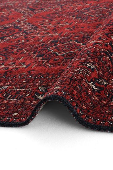 Atlas85 Red Black Modern Oriental Living Room Rug