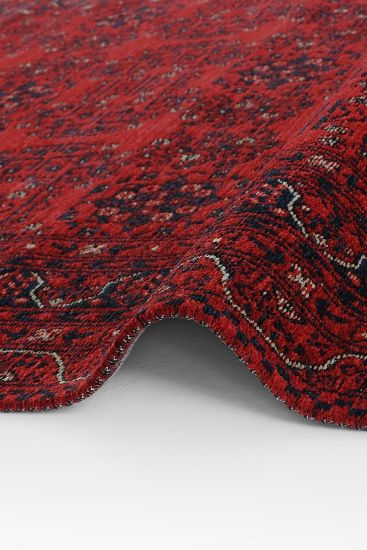 Atlas85 Red Black Oriental Bordered Area Rug