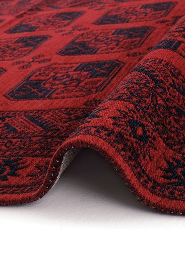 Atlas85 Red Black Oriental Bordered Indoor Rug