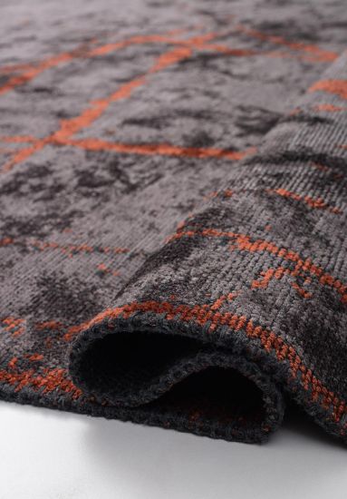 Shamrock Grey & Orange Abstract Living Room Rug