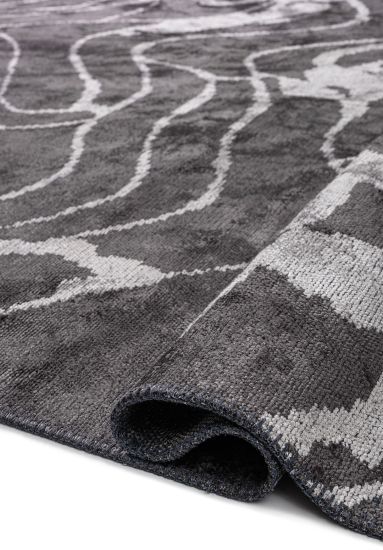 Euphoria Grey Abstract Modern Area Rug