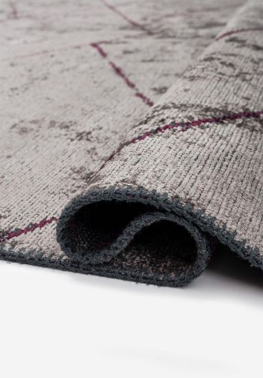 Zenith Grey & Purple Geometric Area Rug