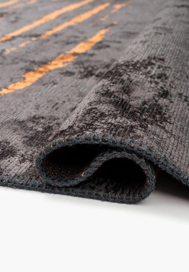 Zephyr Grey & Orange Abstract Modern Rug