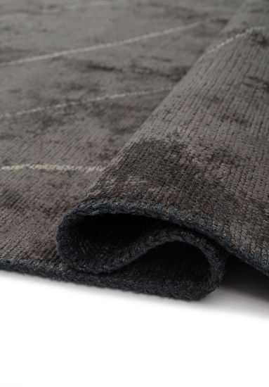 Curvy Grey Abstract Indoor Outdoor Rug