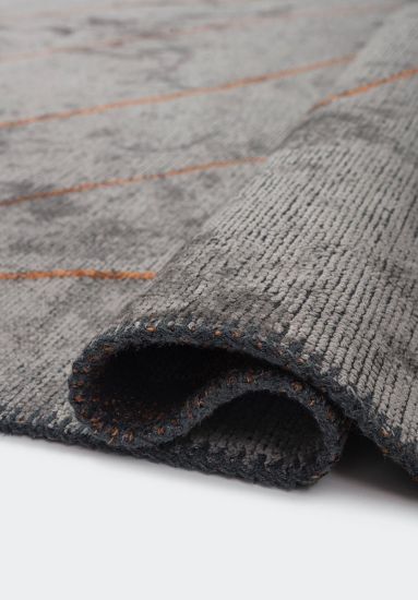 Curvy Grey & Brown Abstract Outdoor Rug