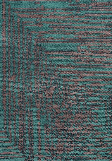 Glorious Blue & Brown Geometric Bedroom Rug