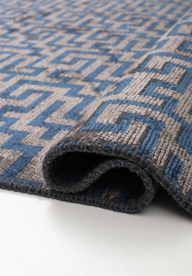 Envelop Blue & Grey Geometric Modern Rug