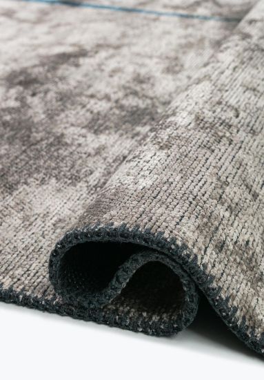 Evergreen Grey & Blue Abstract Living Room Rug