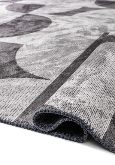 Flamboyant Grey Geometric Living Room Rug