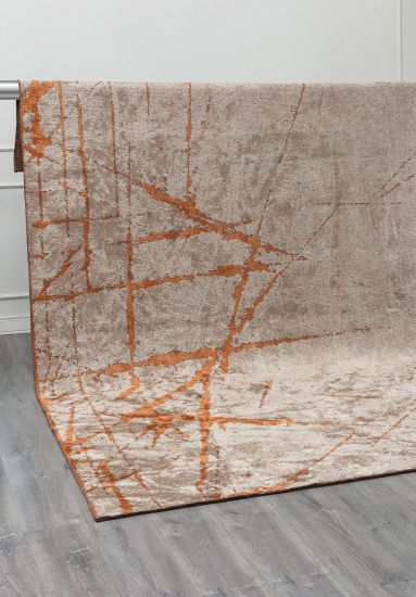 Enrapture Brown & Orange Abstract Modern Rug