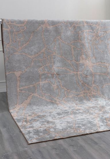 Grey & Brown Effulgence Abstract Dining Room Rug