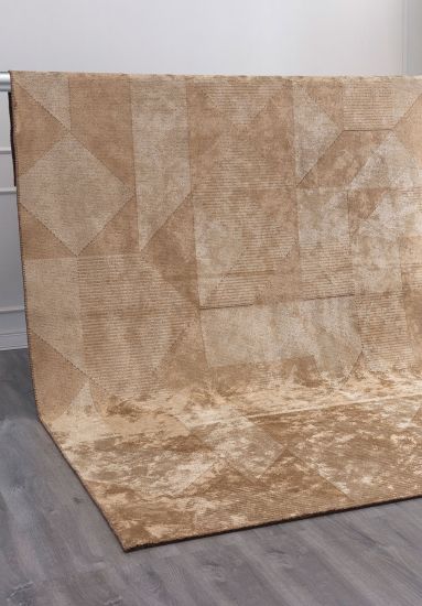 Brown & Cream Frenzy Geometric Modern Rug