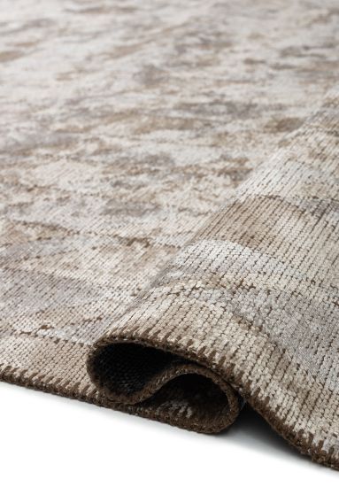Cream & Brown Fuchsia Stripes Dining Room Rug