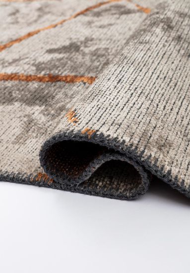 Verdura Geometric Grey Living Room Rug