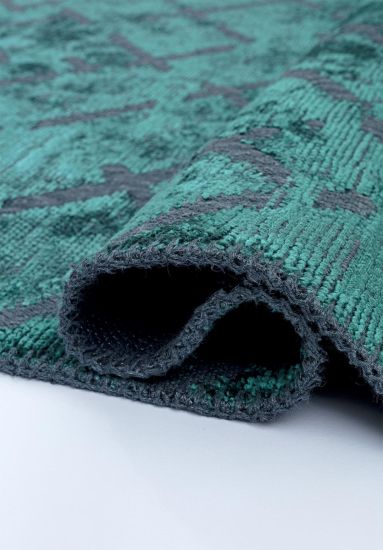 Geometric Green Jubliant Modern Rug