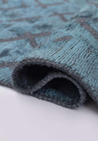 Jubilant Blue & Grey Geometric Modern Rug