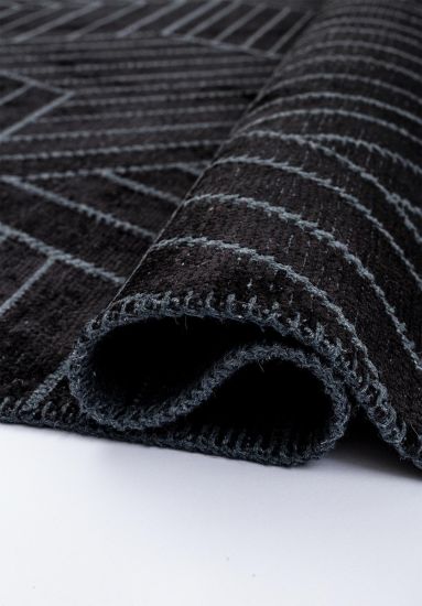 Fantasia Black Grey Geometric Area Rug