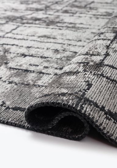 Istanbul Grey Black Abstract Area Rug