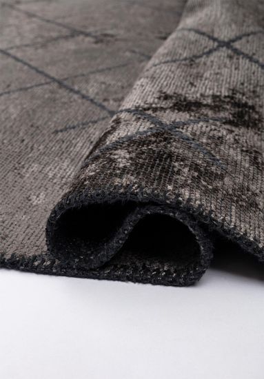 Mystical Grey & Black Geometric Modern Rug