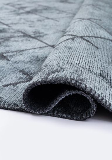Mystical Blue Grey Geometric Indoor Rug