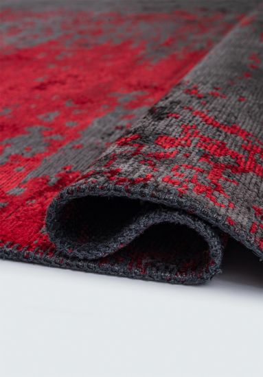 Nimbus Red & Grey Abstract Living Room Rug