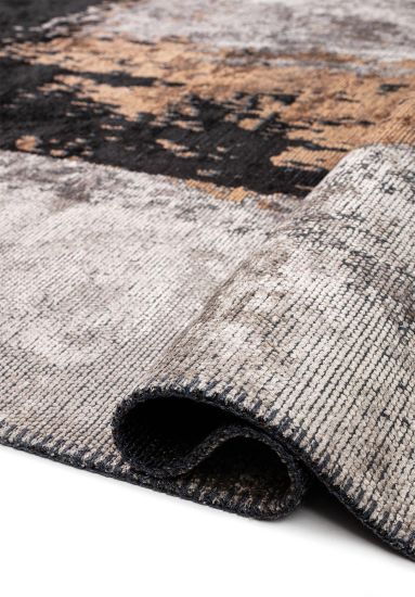 Abstract Grey Black Paradigm Area Rug