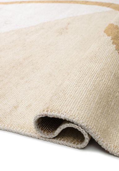 Enchanted Cream Brown Abstract Bedroom Rug
