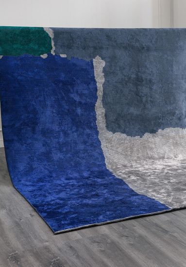 Enchantment Grey & Blue Abstract Rug