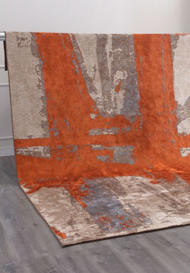 Paradigm Orange Brown Abstract Rug