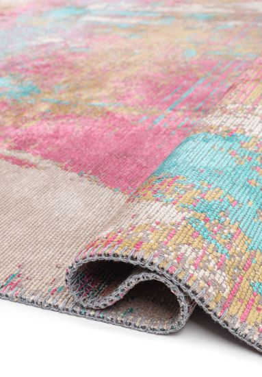 Abstract Multicolour Fuchsia Rug