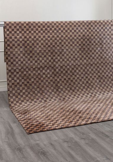 Gaudy Brown Geometric Area Rug