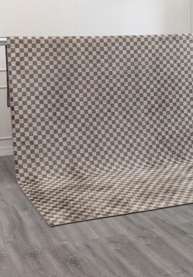 Gaudy Brown Beige Geometric Outdoor Rug