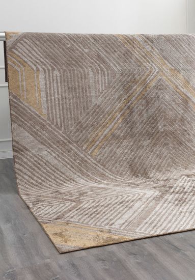 Geometric Beige & Brown Athena Area Rug