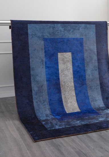 Lambent Blue & Cream Geometric Rug