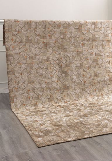 Arctic Brown Geometric Modern Rug