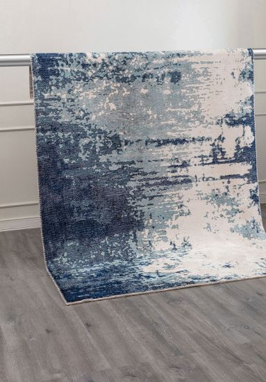 Masterpiece Blue & Grey Abstract Rug