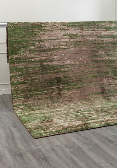 Abstract Green & Brown Amore Modern Rug
