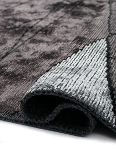 Angelica Grey & Black Abstract Area Rug