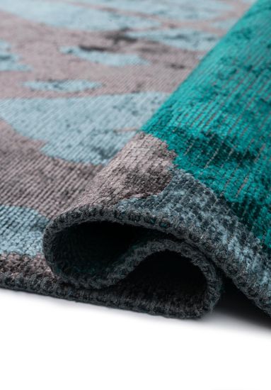 Ardent Green & Blue Abstract Modern Rug