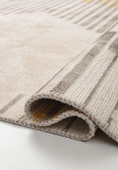 Ecstasy Grey & Yellow Geometric Area Rug