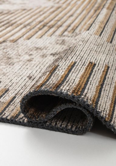 Ecstasy Beige & Brown Geometric Area Rug